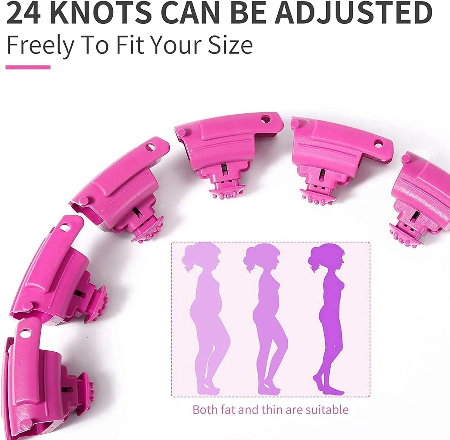 TOMOIN Hula Hoops for Adults Weight Loss,Smart Weighted Hoola Hoops for Adults & Kids Weight Loss, 24 Detachable Knots Non-Falling Smart Hoola Hoops