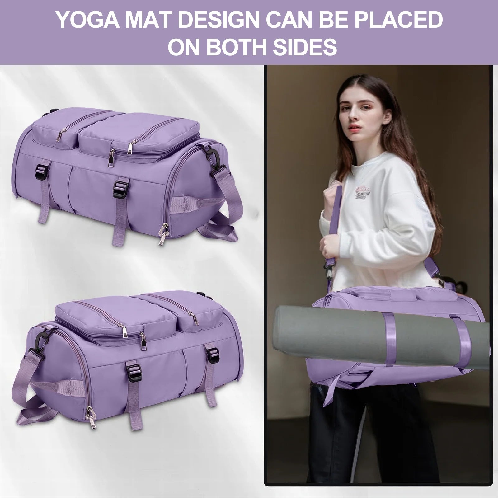 Duffle Bag Gym Bags Waterproof Sports Duffel Bags Travel Weekender Bag for Men Women Overnight Bag with Shoes Compartment