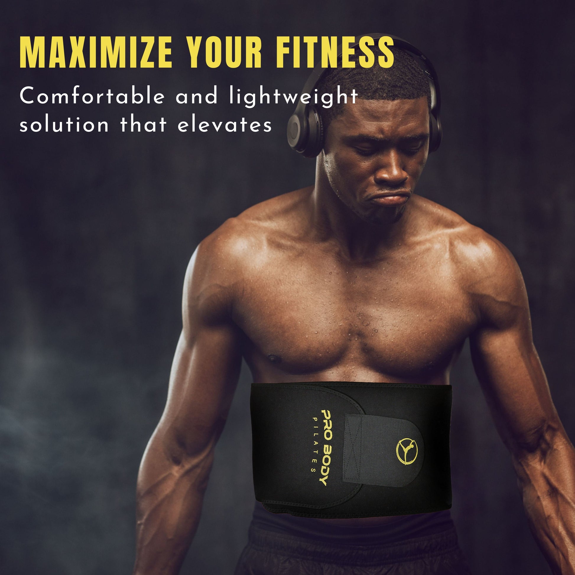 Waist Sweat Band for Women and Men, Sweat Waist Trimmer Belt for High-Intensity Training, Waist Trainer (Black, S/M)