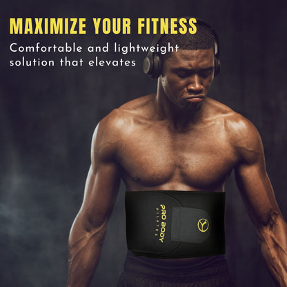 Waist Sweat Band for Women and Men, Sweat Waist Trimmer Belt for High-Intensity Training, Waist Trainer (Black, S/M)