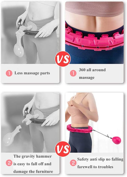 TOMOIN Hula Hoops for Adults Weight Loss,Smart Weighted Hoola Hoops for Adults & Kids Weight Loss, 24 Detachable Knots Non-Falling Smart Hoola Hoops