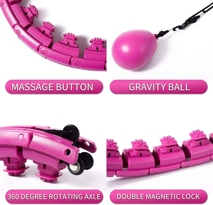 TOMOIN Hula Hoops for Adults Weight Loss,Smart Weighted Hoola Hoops for Adults & Kids Weight Loss, 24 Detachable Knots Non-Falling Smart Hoola Hoops