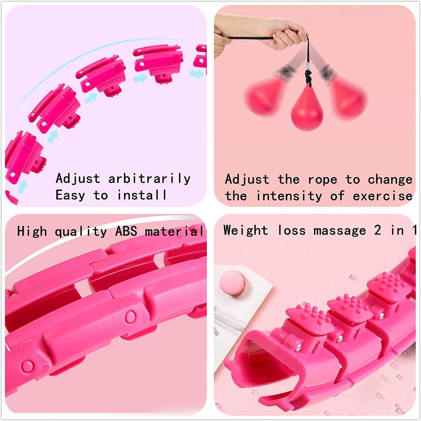 TOMOIN Hula Hoops for Adults Weight Loss,Smart Weighted Hoola Hoops for Adults & Kids Weight Loss, 24 Detachable Knots Non-Falling Smart Hoola Hoops