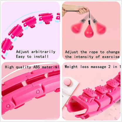 TOMOIN Hula Hoops for Adults Weight Loss,Smart Weighted Hoola Hoops for Adults & Kids Weight Loss, 24 Detachable Knots Non-Falling Smart Hoola Hoops