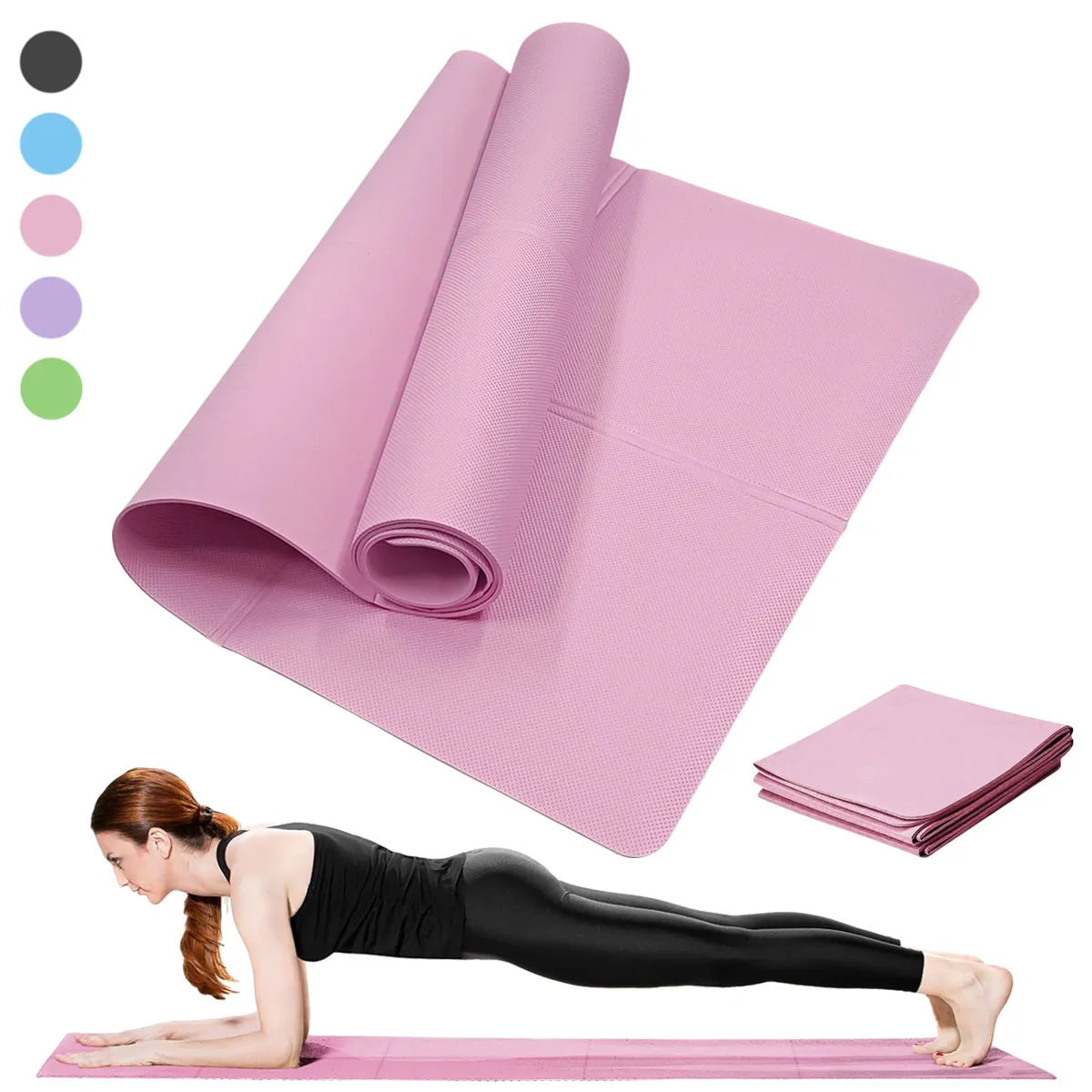 Yoga Mat Pilates Fitness Mat 3/4/6mm Thicknes Non Slip Yoga Cushion Travel Fitness Exercise Pad for Women Home Gym Floor Workout - Sport Slam