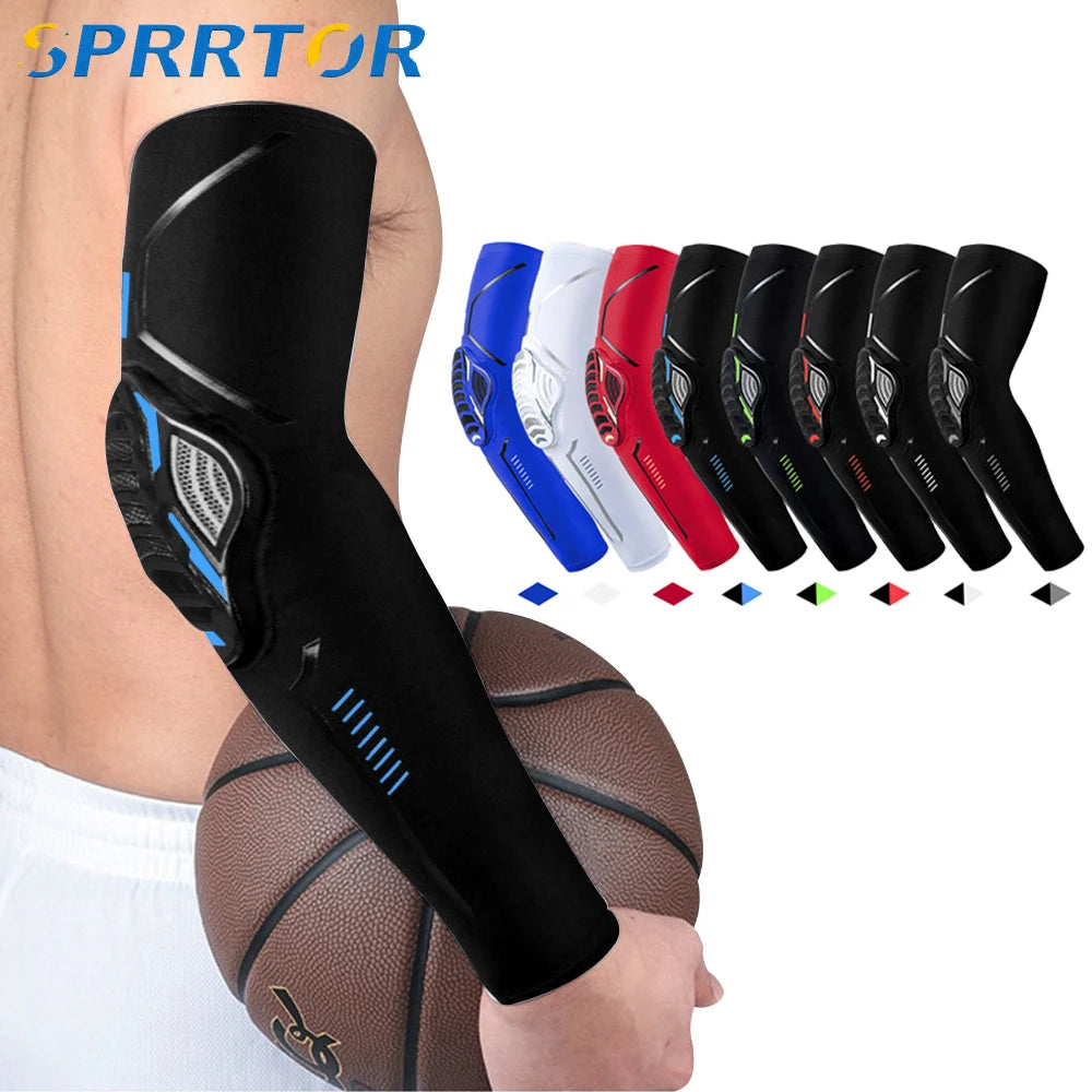 Compression Elbow Pad Sleeve | Crashproof Arm Support Brace for Basketball, Football, Cycling & Sports - Breathable Protective Guard (1 Piece) - Sport Slam
