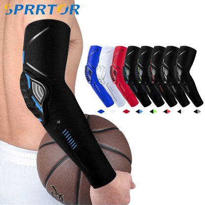 Compression Elbow Pad Sleeve | Crashproof Arm Support Brace for Basketball, Football, Cycling & Sports - Breathable Protective Guard (1 Piece) - Sport Slam