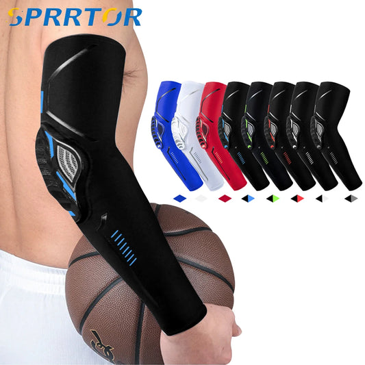 Compression Elbow Pad Sleeve | Crashproof Arm Support Brace for Basketball, Football, Cycling & Sports - Breathable Protective Guard (1 Piece) - Sport Slam