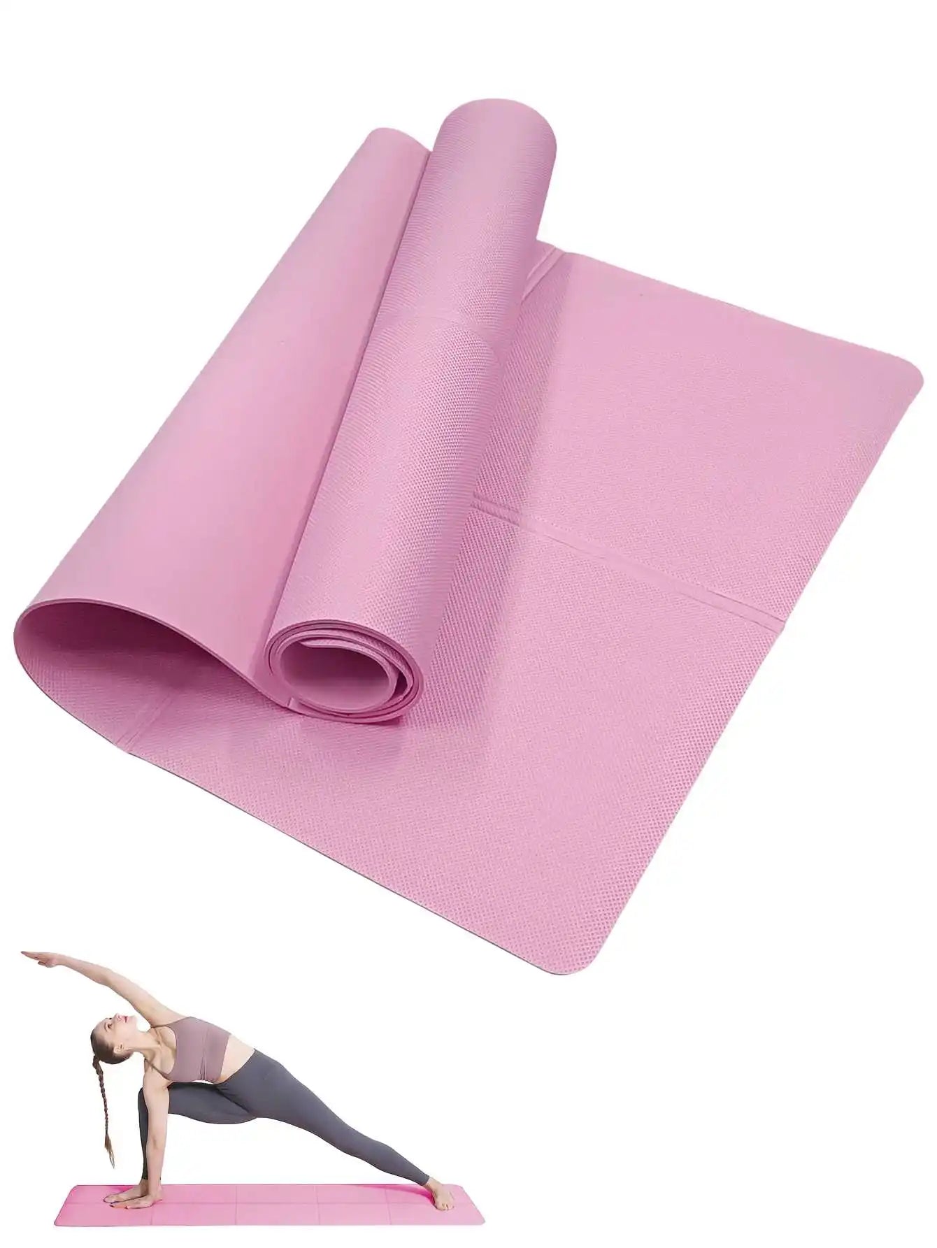Yoga Mat Pilates Fitness Mat 3/4/6mm Thicknes Non Slip Yoga Cushion Travel Fitness Exercise Pad for Women Home Gym Floor Workout - Sport Slam