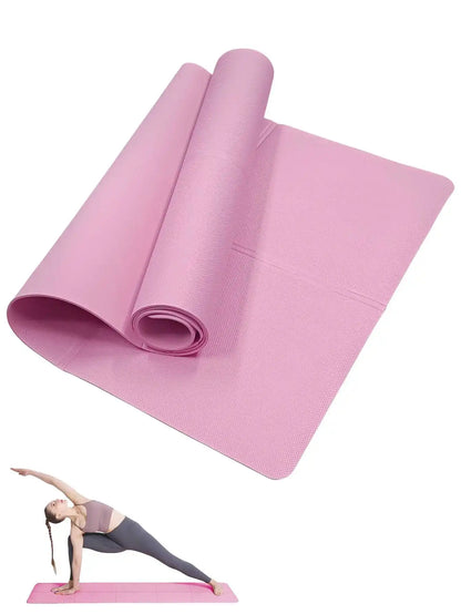 Yoga Mat Pilates Fitness Mat 3/4/6mm Thicknes Non Slip Yoga Cushion Travel Fitness Exercise Pad for Women Home Gym Floor Workout - Sport Slam
