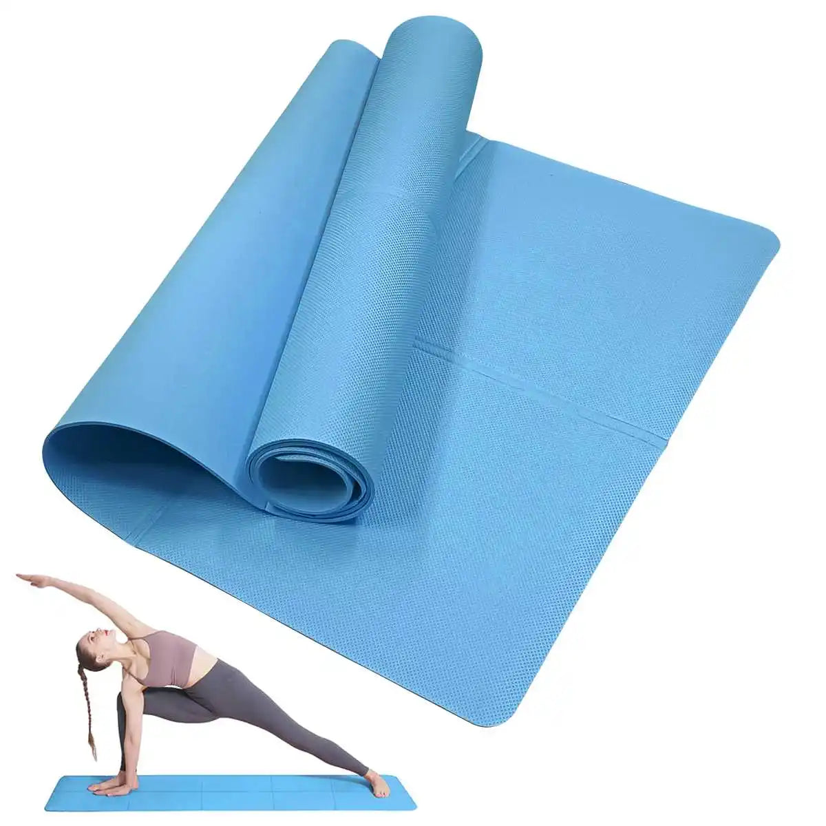 Yoga Mat Pilates Fitness Mat 3/4/6mm Thicknes Non Slip Yoga Cushion Travel Fitness Exercise Pad for Women Home Gym Floor Workout - Sport Slam
