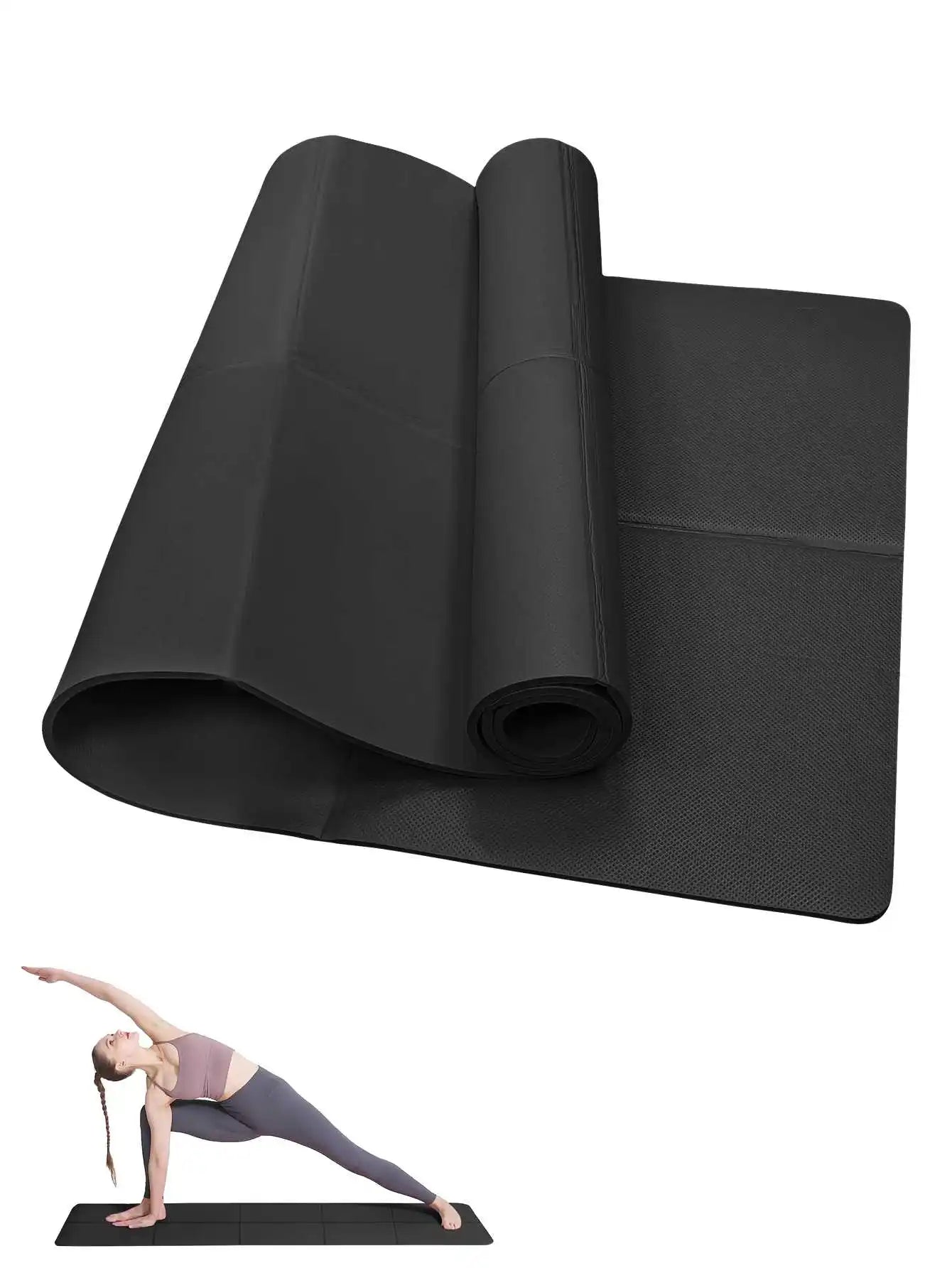 Yoga Mat Pilates Fitness Mat 3/4/6mm Thicknes Non Slip Yoga Cushion Travel Fitness Exercise Pad for Women Home Gym Floor Workout - Sport Slam