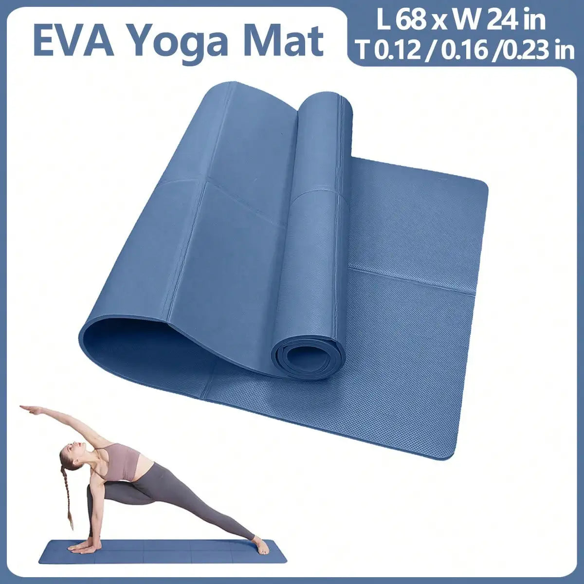 Yoga Mat Pilates Fitness Mat 3/4/6mm Thicknes Non Slip Yoga Cushion Travel Fitness Exercise Pad for Women Home Gym Floor Workout - Sport Slam