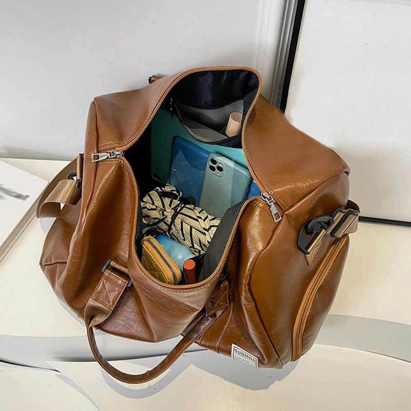 Waterproof Travel Duffel Bag with Shoe Compartment - Weekend Overnight Sports Gym Tote - Sport Slam