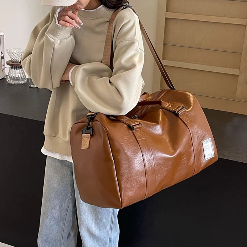 Waterproof Travel Duffel Bag with Shoe Compartment - Weekend Overnight Sports Gym Tote - Sport Slam