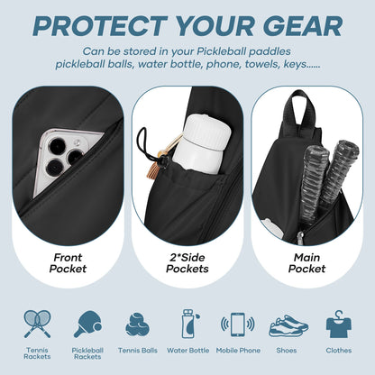 Pickleball Bag Sling Bags for Women & Men- Turn able Crossbody Sling Backpack for Pickleball Paddle, Tennis, Pickleball Sticks Bags - Sport Slam