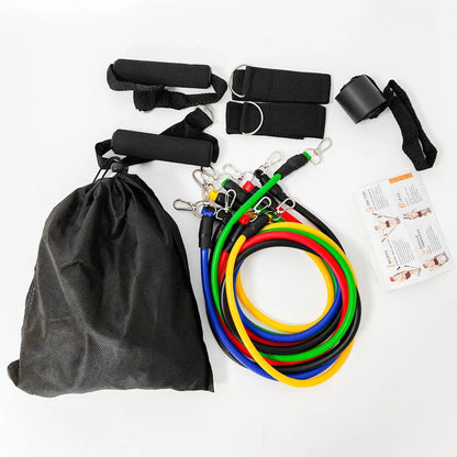 Complete 11-Piece Resistance Bands Set - 100LB Home Gym Strength Training Kit - Sport Slam