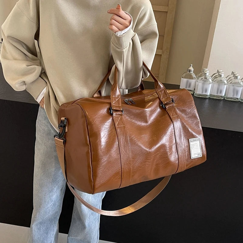 Waterproof Travel Duffel Bag with Shoe Compartment - Weekend Overnight Sports Gym Tote - Sport Slam