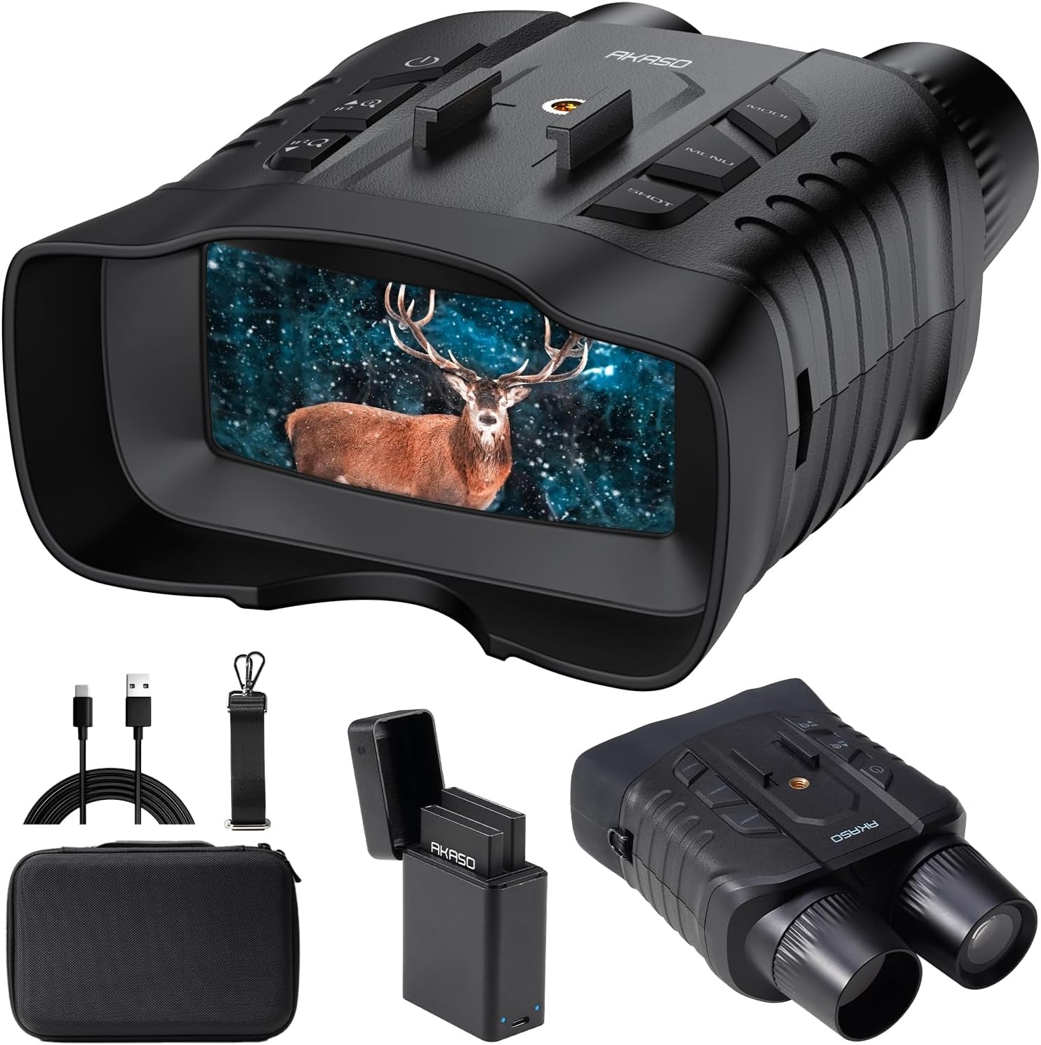 Seemor-200 4K Full Color Night Vision Goggles - App-Enabled Binoculars with 3280FT Range & 16X Zoom for Camping, Hiking & Security