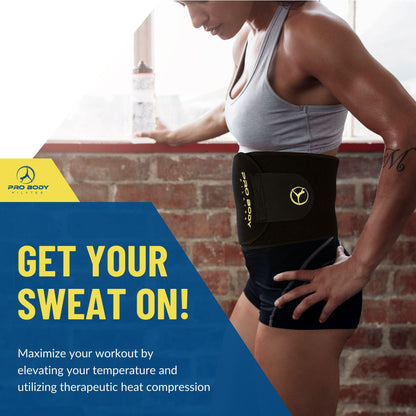 Waist Sweat Band for Women and Men, Sweat Waist Trimmer Belt for High-Intensity Training, Waist Trainer (Black, S/M)