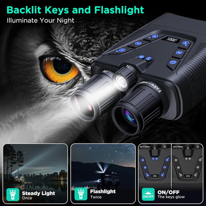 Premium 58MP 4K Night Vision Goggles - 1968FT Range, 10000mAh Battery, 64GB Card, Perfect for Camping, Hunting & Security!